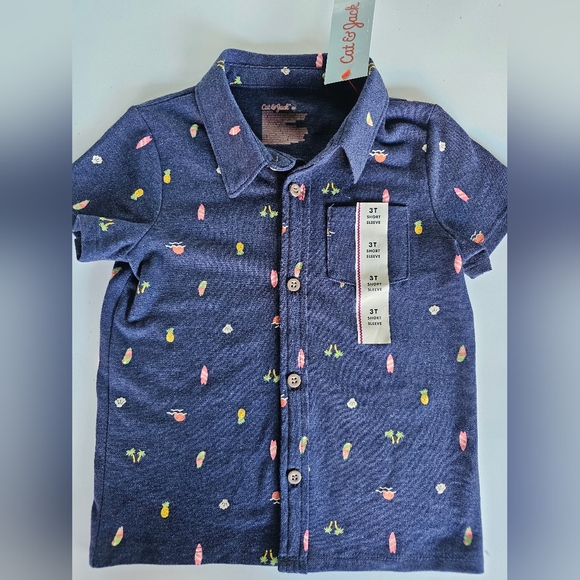 Cat & Jack Button Down Shirt - 3T NWT - Picture 1 of 7